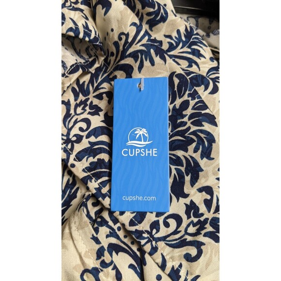 NWT~CUPSHE Floral Print Midi Dress Cover-Up Faux Wrap Dress Rayon-Viscose Size L - Picture 6 of 8